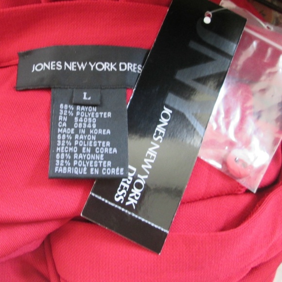 Jones NY Dk Red Halter Neck Long Dress Size L NWT - Picture 5 of 5